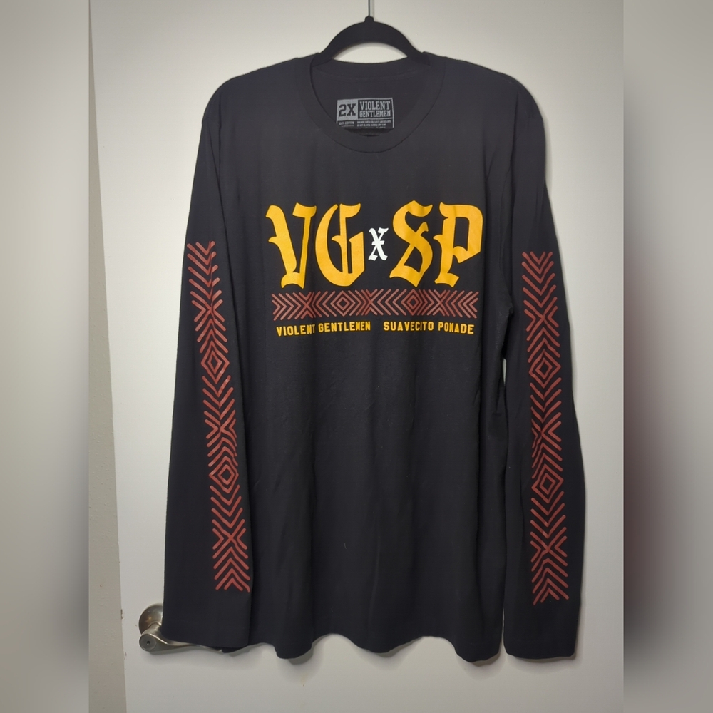 Violent Gentlemen X Suavecito Pomade black long sleeve T shirt in size XXL NWOT.